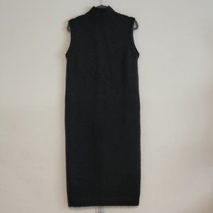 Zara Dark Gray Sleeveless Knit Sweater Vest Maxi A Line Dress M T20